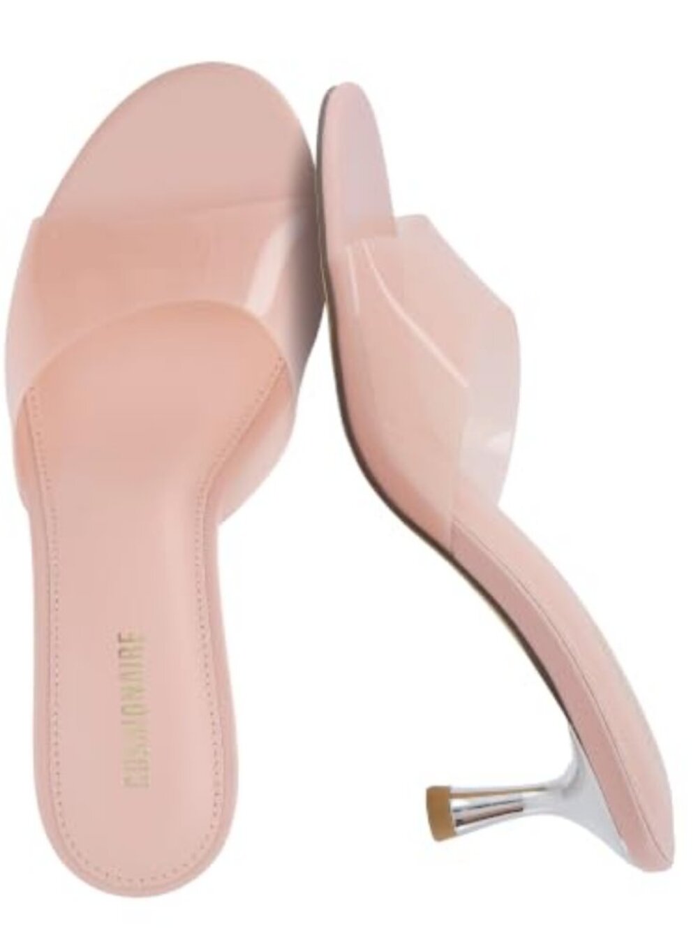 CUSHIONAIRE Giselle Clear Kitten Heels for Women, Comfortable and Stylish Low